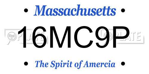 16MC9P Massachusetts License Plate