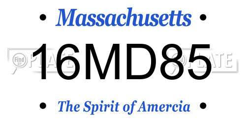 16MD85 Massachusetts License Plate