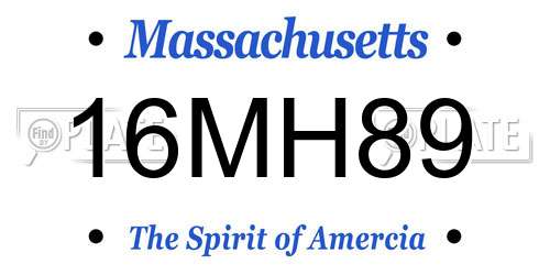 16MH89 Massachusetts License Plate