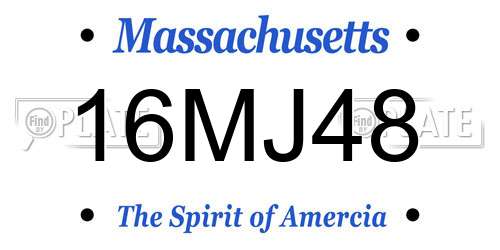 16MJ48 Massachusetts License Plate