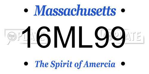 16ML99 Massachusetts License Plate