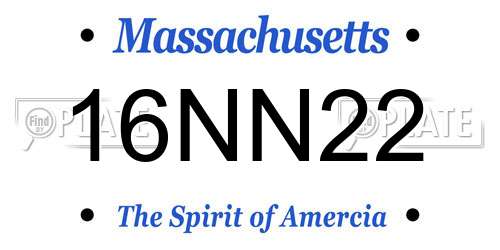 16NN22 Massachusetts License Plate