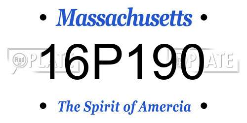 16P190 Massachusetts License Plate