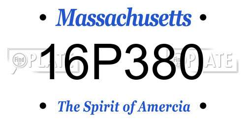 16P380 Massachusetts License Plate