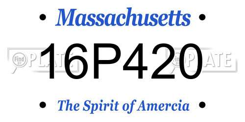 16P420 Massachusetts License Plate