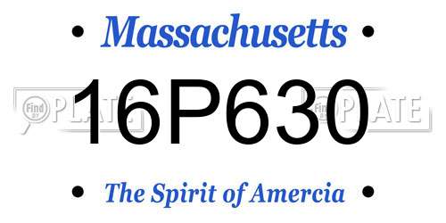 16P630 Massachusetts License Plate