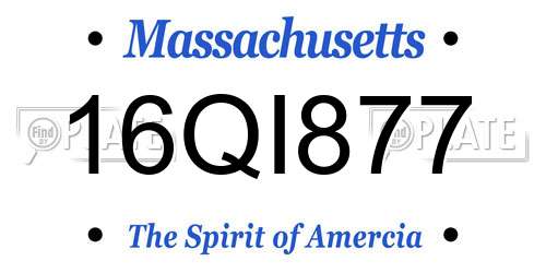 16QI877 Massachusetts License Plate
