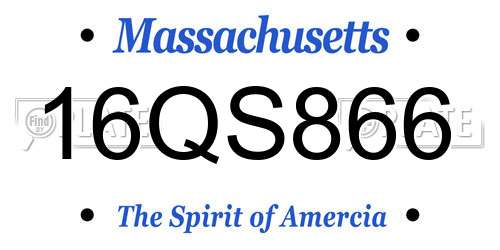 16QS866 Massachusetts License Plate
