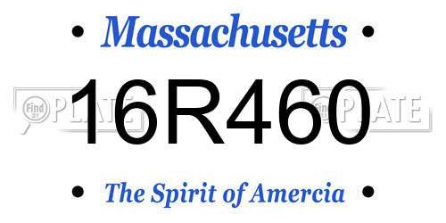 16R460 Massachusetts License Plate