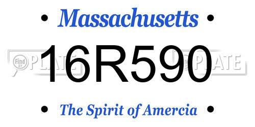 16R590 Massachusetts License Plate