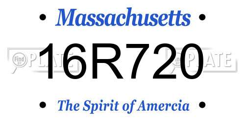 16R720 Massachusetts License Plate