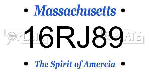 16RJ89 Massachusetts License Plate