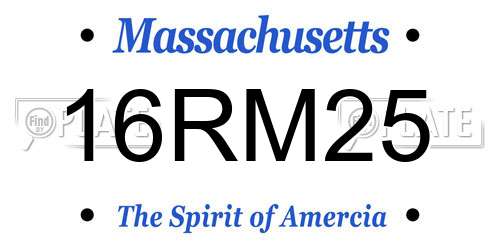 16RM25 Massachusetts License Plate