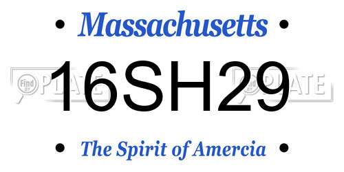 16SH29 Massachusetts License Plate