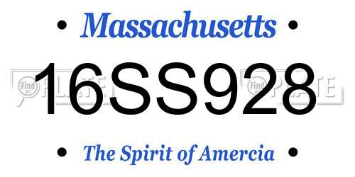 16SS928 Massachusetts License Plate