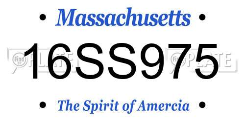 16SS975 Massachusetts License Plate