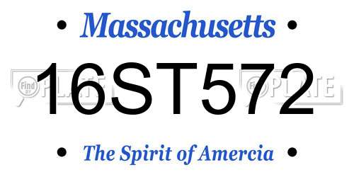 16ST572 Massachusetts License Plate