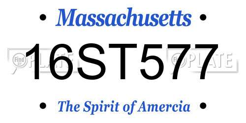16ST577 Massachusetts License Plate