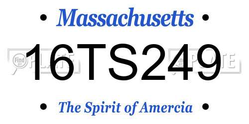 16TS249 Massachusetts License Plate