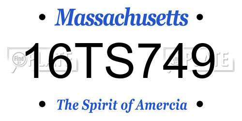 16TS749 Massachusetts License Plate