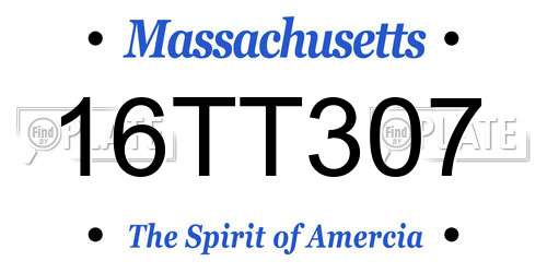 16TT307 Massachusetts License Plate