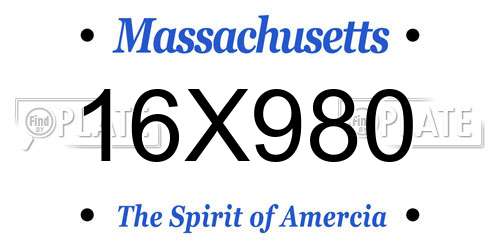 16X980 Massachusetts License Plate