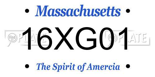 16XG01 Massachusetts License Plate