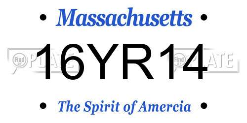 16YR14 Massachusetts License Plate