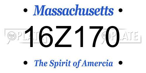 16Z170 Massachusetts License Plate