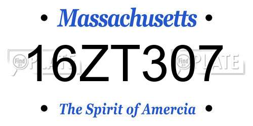 16ZT307 Massachusetts License Plate