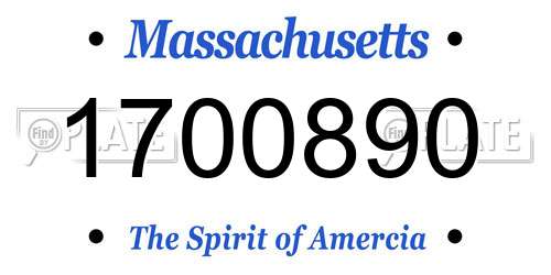 1700890 Massachusetts License Plate