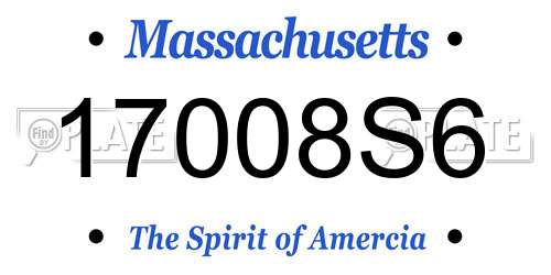 17008S6 Massachusetts License Plate