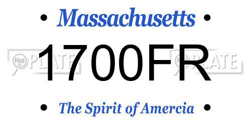 1700FR Massachusetts License Plate