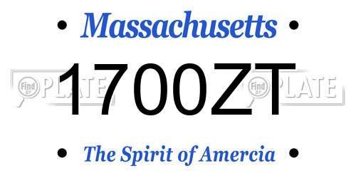 1700ZT Massachusetts License Plate