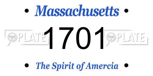 1701 Massachusetts License Plate