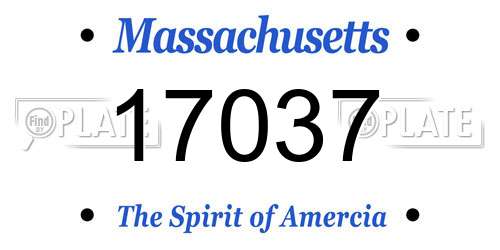 17037 Massachusetts License Plate