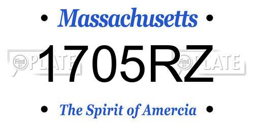 1705RZ Massachusetts License Plate