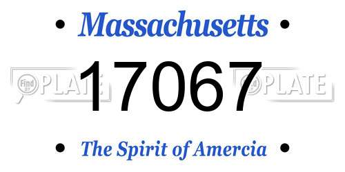 17067 Massachusetts License Plate