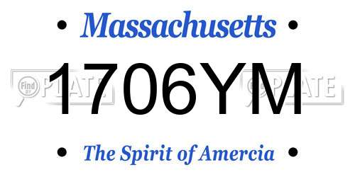 1706YM Massachusetts License Plate