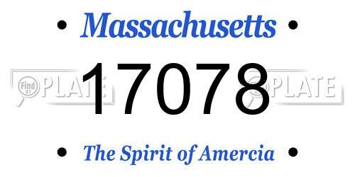 17078 Massachusetts License Plate