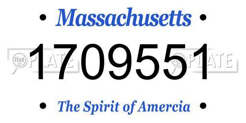 1709551 Massachusetts License Plate