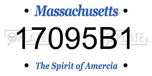 17095B1 Massachusetts License Plate