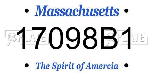 17098B1 Massachusetts License Plate