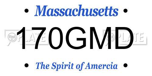 170GMD Massachusetts License Plate