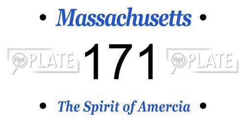 171 Massachusetts License Plate