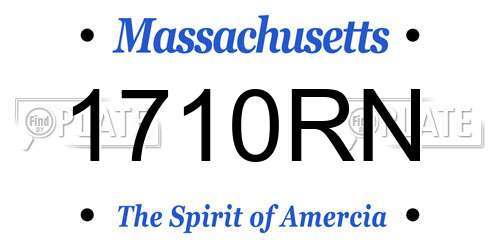 1710RN Massachusetts License Plate