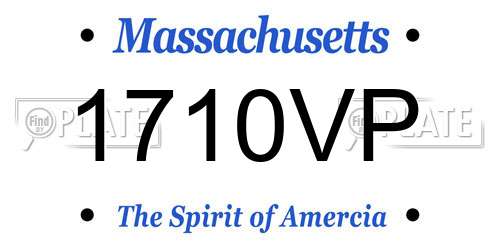 1710VP Massachusetts License Plate