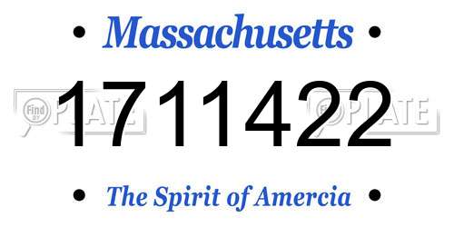 1711422 Massachusetts License Plate
