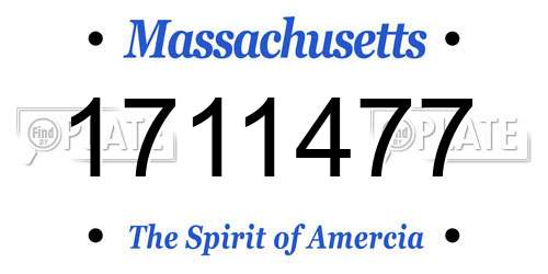 1711477 Massachusetts License Plate
