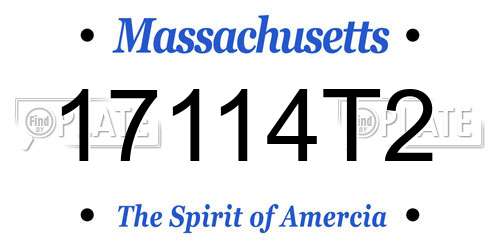 17114T2 Massachusetts License Plate
